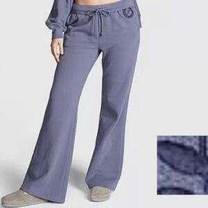 Pink ivy fleece flare sweatpants